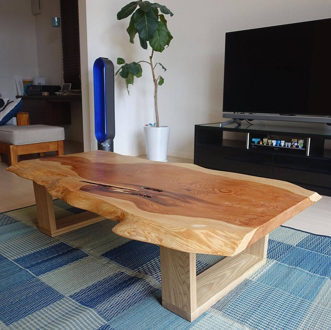 仕入値引  座卓　座敷テーブル 一枚板 天然木 一点物 座卓/ちゃぶ台